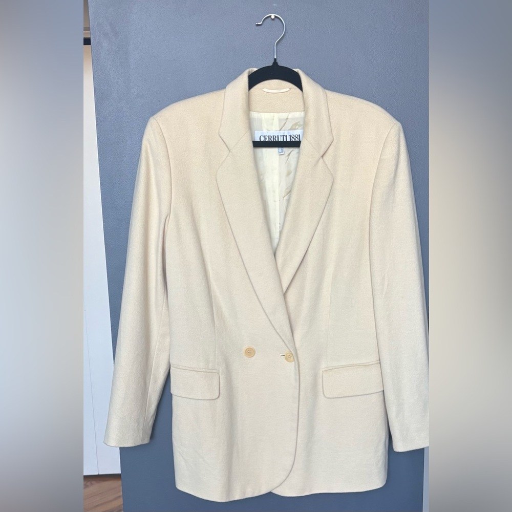 CERRUTI 1881 Ultra Soft Luxurious Angora Wool Double-Breasted Blazer Jacket